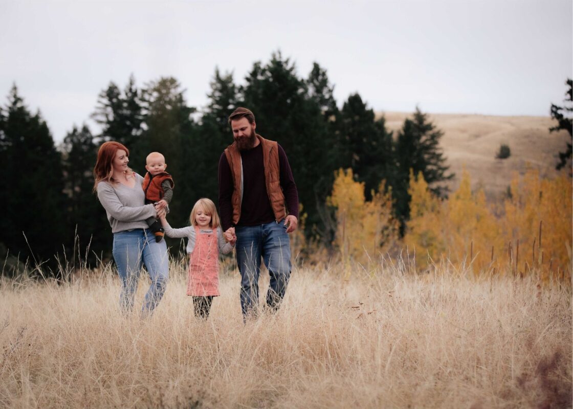 Skyleigh and family during a fall family photoshoot at Mount Lolo